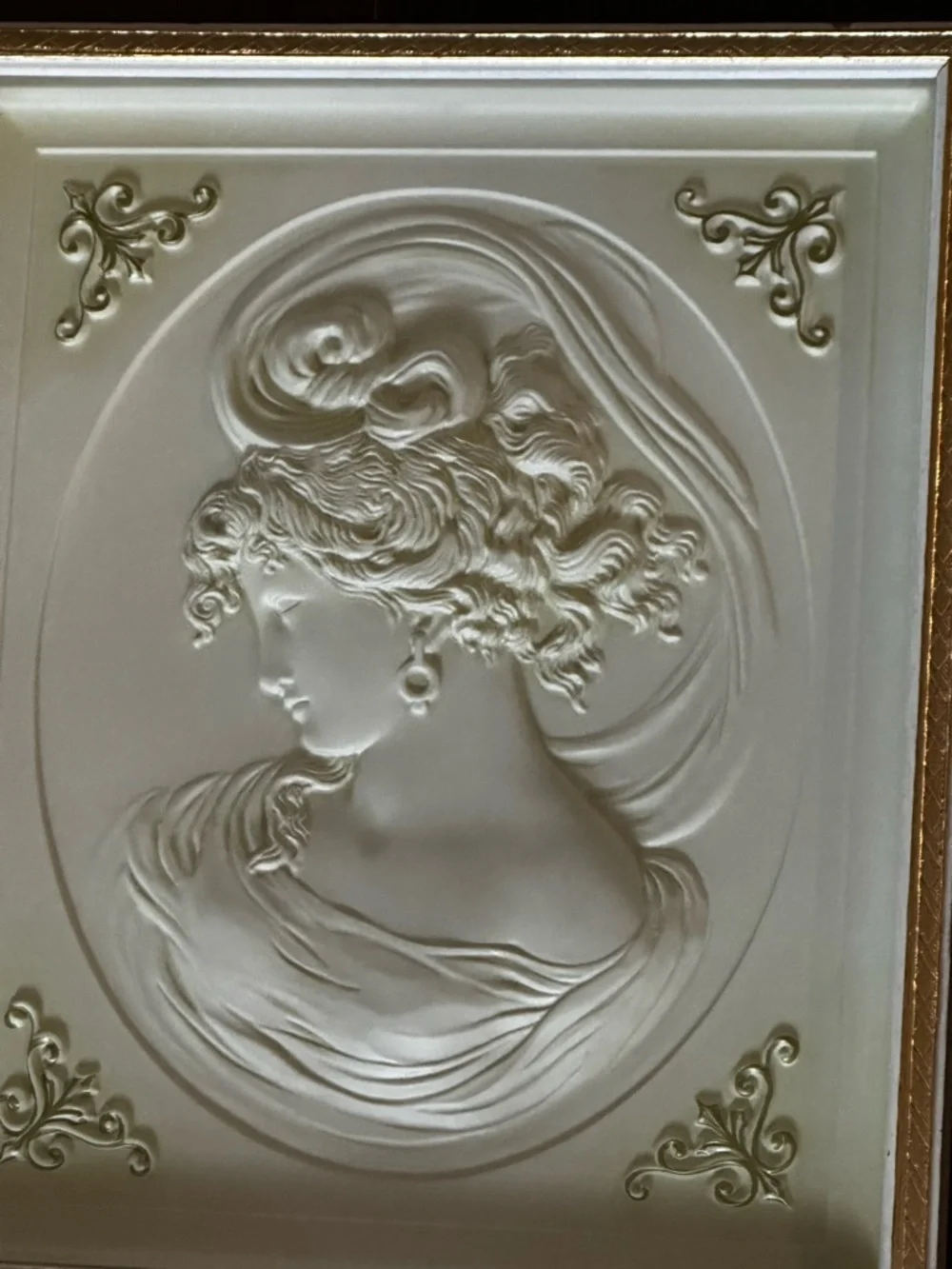 1960s TURNER CO. “East Wind” Three-set Cream Cameo Wall Plaques  Large 20 x 17”